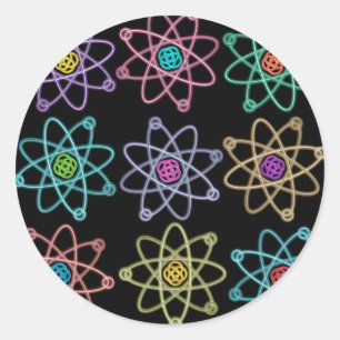 Atoomstructuurpatroon Wetenschap Ronde Sticker