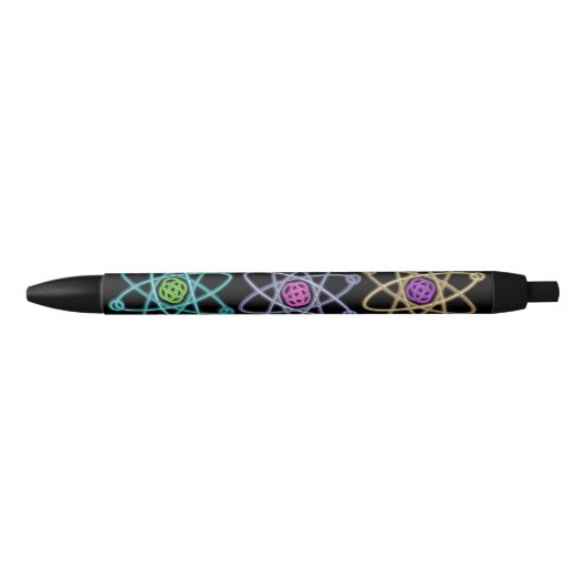 Atoomstructuurpatroon Zwarte Inkt Pen (Voorkant)