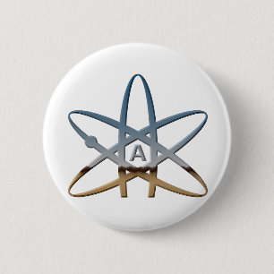 atoomsymbool Logidea atheist Ronde Button 5,7 Cm