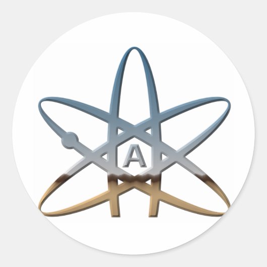 atoomsymbool Logidea atheist Ronde Sticker (Voorkant)