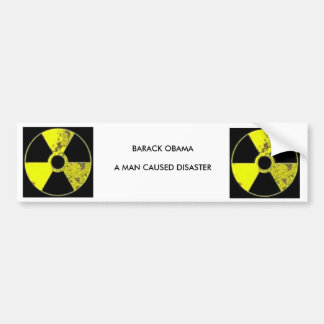 atoomsymbool, nucleair symbool, BARACK OBAMAA M... Bumpersticker