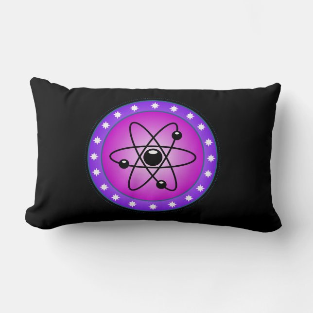 atoomsymbool op een roze achtergrond kussen (Voorkant)