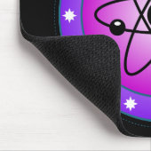 atoomsymbool op een roze achtergrond muismat (Hoek)