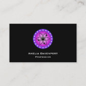 atoomsymbool op een roze achtergrond visitekaartje (Voorkant)