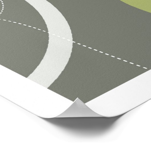 Atoomtijdperk Abstract in Olijf Poster (Hoek)