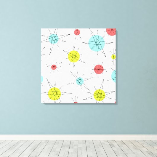 atoomtijdperk kleurrijke planten canvas afdruk (Insitu (Houten vloer))