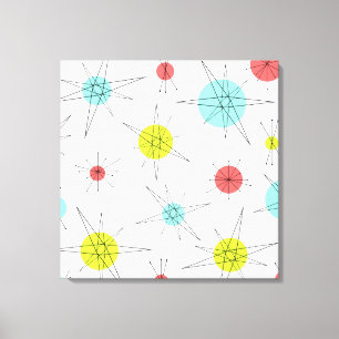 atoomtijdperk kleurrijke planten canvas afdruk