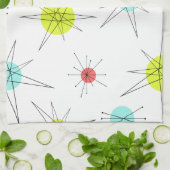 atoomtijdperk kleurrijke planten theedoek (Gevouwen)