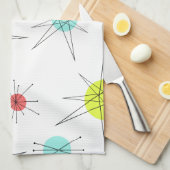 atoomtijdperk kleurrijke planten theedoek (Quarter Fold)