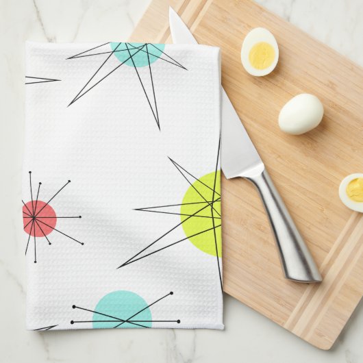 atoomtijdperk kleurrijke planten theedoek (Quarter Fold)