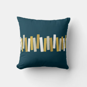 Atoomtijdperk Mid Century Funky Rechthoeken Navy Kussen