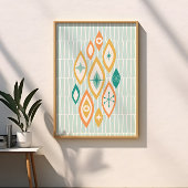 atoomtijdperk midden eeuw Abstracte vormen sterren Poster