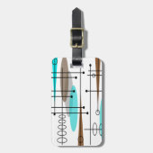 Atoomtijdperk midden-middeleeuwse moderne Abstract Bagagelabel (Voorkant verticaal)