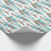 Atoomtijdperk midden-middeleeuwse moderne Abstract Cadeaupapier (Hoek)