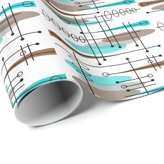 Atoomtijdperk midden-middeleeuwse moderne Abstract Cadeaupapier (Rol Hoek)