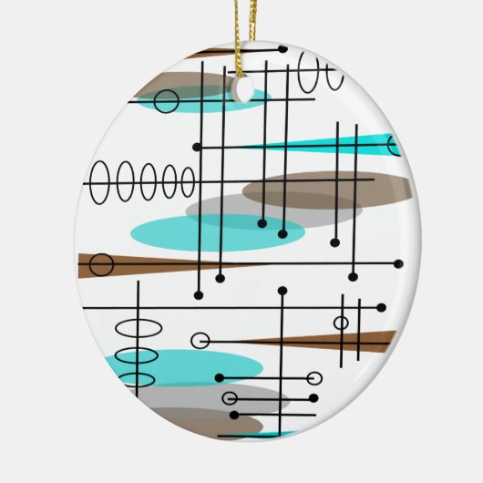 Atoomtijdperk midden-middeleeuwse moderne Abstract Keramisch Ornament (Links)