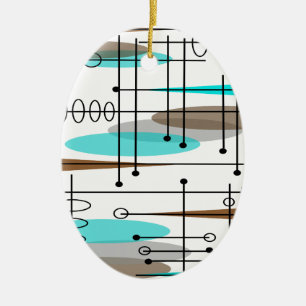 Atoomtijdperk midden-middeleeuwse moderne Abstract Keramisch Ornament