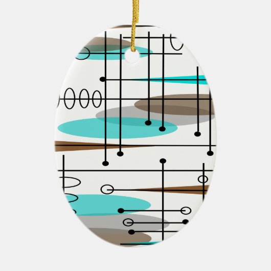 Atoomtijdperk midden-middeleeuwse moderne Abstract Keramisch Ornament (Voorkant)