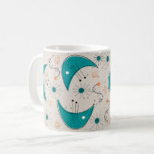 Atoomtijdperk midden-middeleeuwse moderne Abstract Koffiemok (Voorkant links)