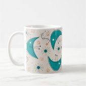 Atoomtijdperk midden-middeleeuwse moderne Abstract Koffiemok (Links)