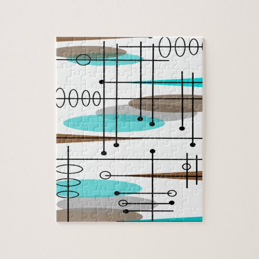 Atoomtijdperk midden-middeleeuwse moderne Abstract Legpuzzel (Verticaal)