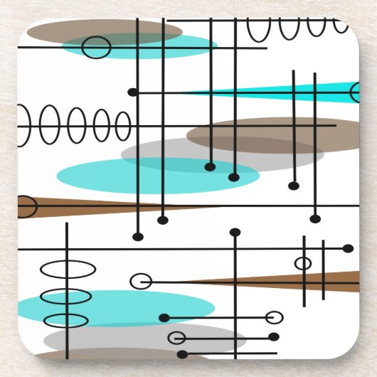 Atoomtijdperk midden-middeleeuwse moderne Abstract Onderzetter (Voorkant)