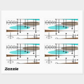 Atoomtijdperk midden-middeleeuwse moderne Abstract Rechthoekige Sticker (Vel)