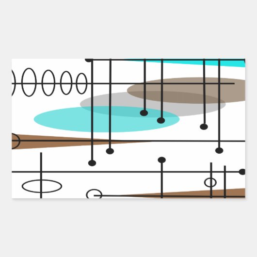 Atoomtijdperk midden-middeleeuwse moderne Abstract Rechthoekige Sticker (Voorkant)
