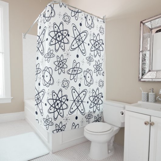 Atoomtijdperk: moderne patronen uit het midden van douchegordijn (In situ)