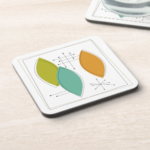 Atoomtijdperk Ornamenten midden van de eeuw Bier Onderzetter