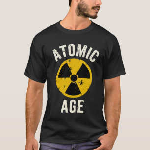 atoomtijdperk-radioactieve waarschuwingssymbool t-shirt