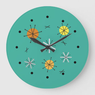 Atoomtijdperk Starburst Planets Blauwgroen Grote Klok