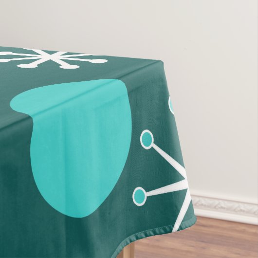 Atoomtijdperk Starbursts Blauwgroen Tafelkleed (Voorbeeld)