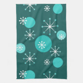 Atoomtijdperk Starbursts Blauwgroen Theedoek (Verticaal)