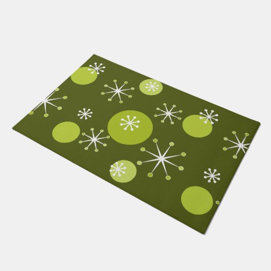 Atoomtijdperk Starbursts olijfgroen Deurmat (Schuin)