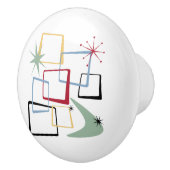 Atoomtijdperk Sterren Boomerang Pleinen Midden-Eeu Keramische Knop (Rechts)