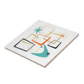 Atoomtijdperk Sterren Boomerang Pleinen Midden Eeu Tegeltje (Zijkant)