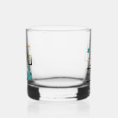 Atoomtijdperk vierkantjes sterren Boomerang Mid Ce Whisky Glas (Links)