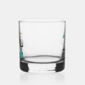 Atoomtijdperk vierkantjes sterren Boomerang Mid Ce Whisky Glas (Rechts)