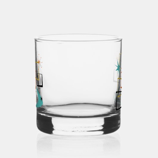 Atoomtijdperk vierkantjes sterren Boomerang Mid Ce Whisky Glas (Rechts)