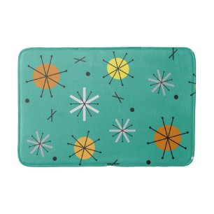 Atoomtijdplaneten Starbursts turquoise Badmat