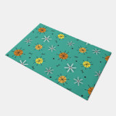 Atoomtijdplaneten Starbursts turquoise Deurmat (Schuin)