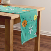 Atoomtijdplaneten Starbursts turquoise Korte Tafelloper (Voorbeeld)