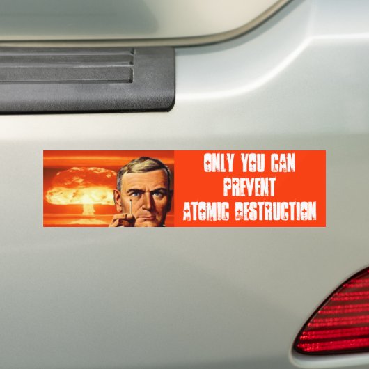 atoomvernietiging bumpersticker (Op auto)