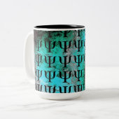 Atractief gemarmerde Turquoise Psychologische Mok (Voorkant links)