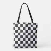 Atractief monogram Gecontroleerde zwarte en witte  Tote Bag (Achterkant)