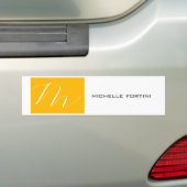 Atractief monogram Geel, geel, modern Bumpersticker (Op auto)
