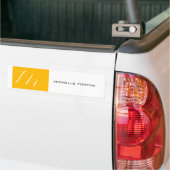Atractief monogram Geel, geel, modern Bumpersticker (Op Truck)
