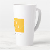 Atractief monogram Geel, geel, modern Latte Mok (Rechterhoek)