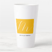 Atractief monogram Geel, geel, modern Latte Mok (Voorkant)
